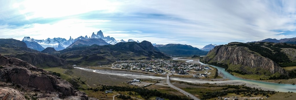 El Chaltén z vyhlídky Mirador de los Condóres