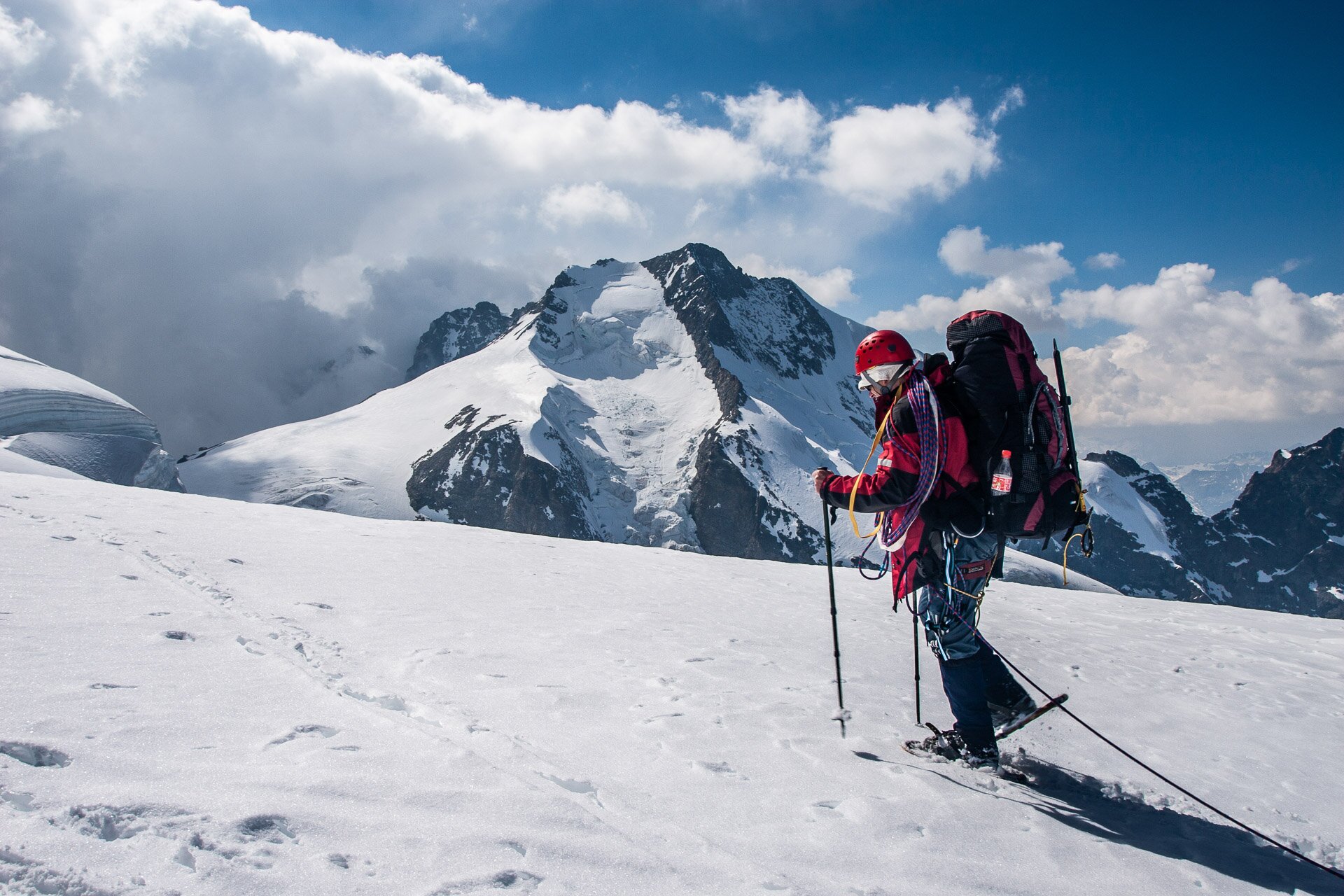 Piz Bernina na sněžnicích a na těžko, 04/2007 Piz Bernina na sněžnicích a na těžko, 04/2007
