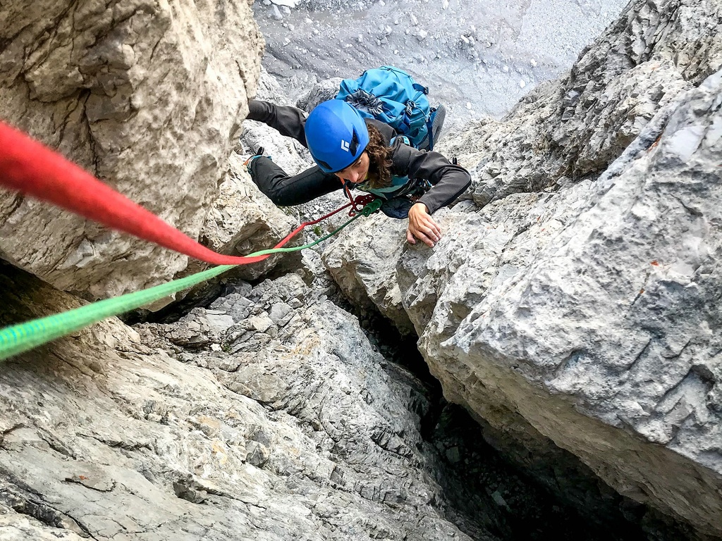 Komín v asi 5 délce, tady jsme si
