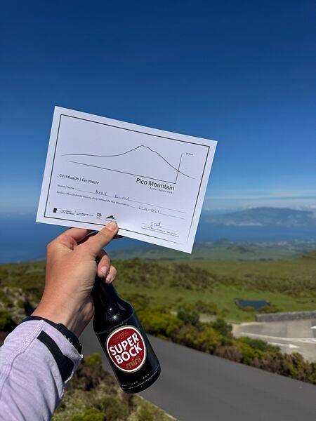 Certifikát o výstupu na Mount Pico