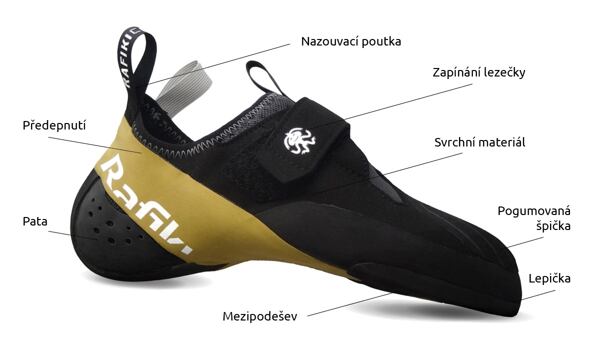 popis lezečky (na obrázku lezečka Rafiki Slash)