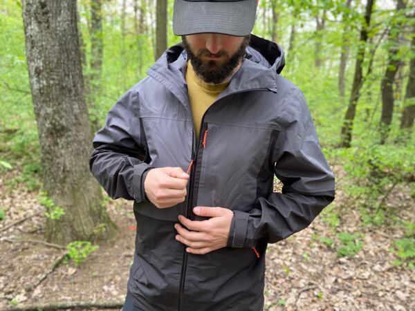 Pánská bunda Patagonia Boulder Fork Rain - voděodolný hlavní zip