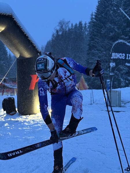 Filip Matějovič, absolutní vítěz v závodu Rock Point Šumavský rys 2026 již v cíli