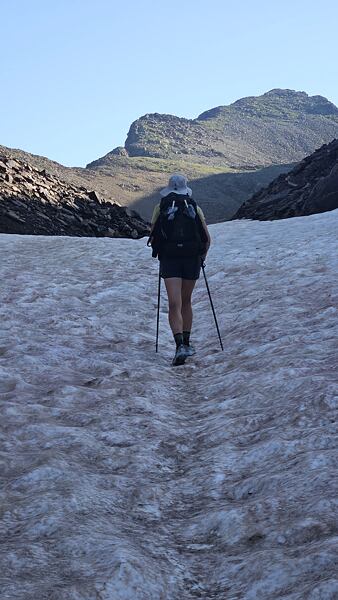 Těsně pod vrcholem Portella de Baiau