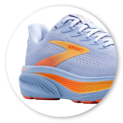 Detail na tlumení pod patou bot Brooks Ghost 17 - přidáno více pěny DNA LOFT v3