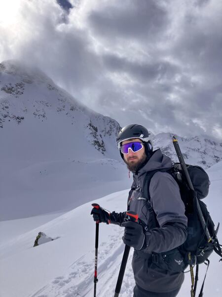 Pánská bunda Patagonia Boulder Fork Rain - na skialpech v Alpách