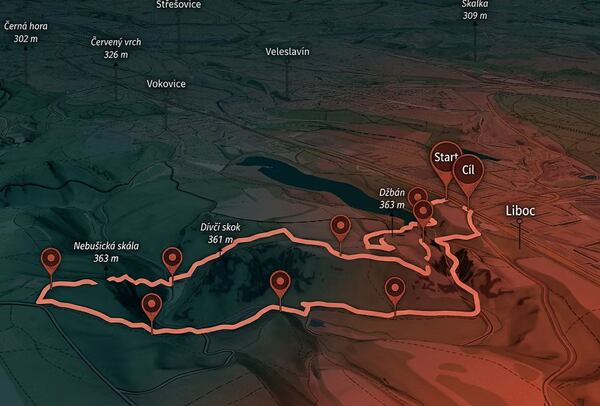 mapa trasy akce Salewa Set the tone of your hike