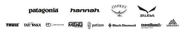 loga nejvíce zastoupených značek v rámci akce Rucksack Fest v Rock Point Havlíčkova ulice Praha
